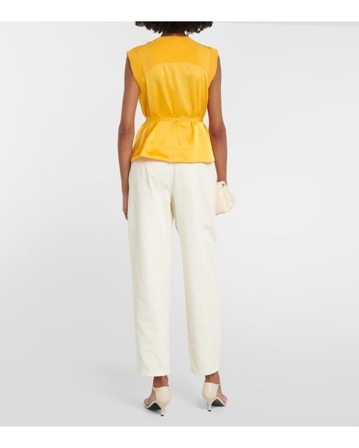 Jonathan Simkhai Yellow Rosalia Belted Top
