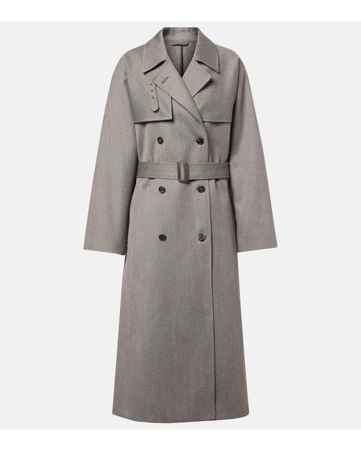 The Row Gray Rhydian Virgin Wool Gabardine Trench Coat