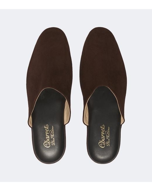 Charvet Brown Suede Slippers for men