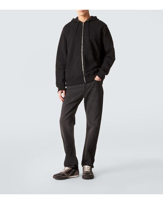 Givenchy Black Logo Cotton Fleece Zip-Up Hoodie for men