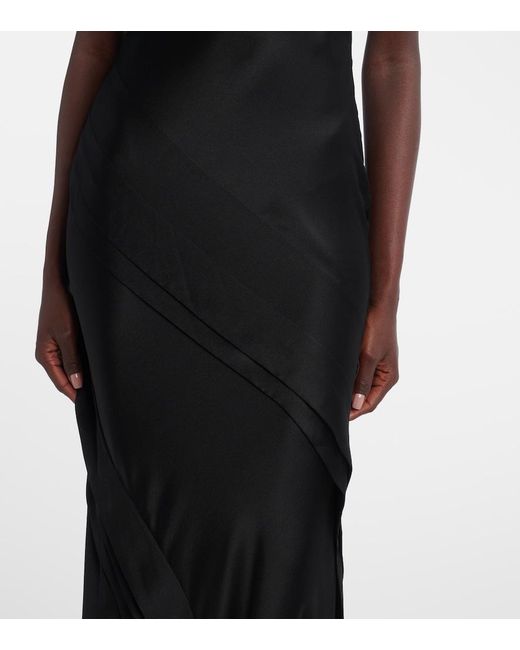 Saint Laurent Black Silk Satin Slip Dress