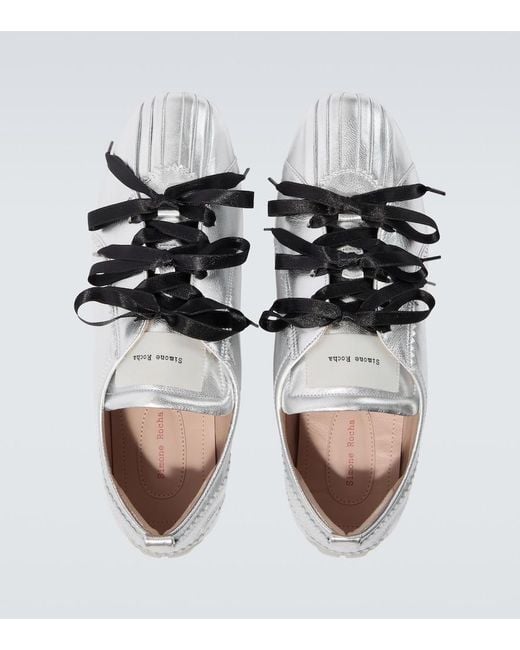 Simone Rocha Ballerina Grip Metallic Leather Sneakers for men