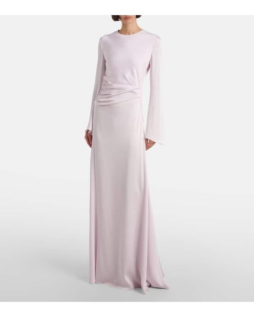 Alexander McQueen Pink Robe Aus Satin