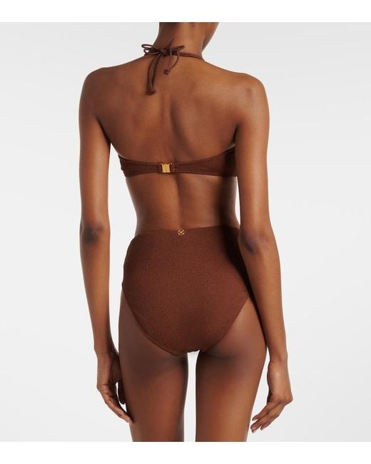 ViX Brown Harper Carol Beaded Bikini Top