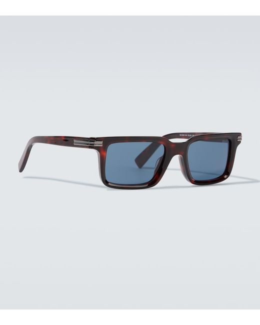 Zegna Blue Rectangular Sunglasses for men