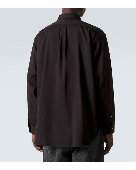 A.PRESSE Black Cotton Twill Shirt for men