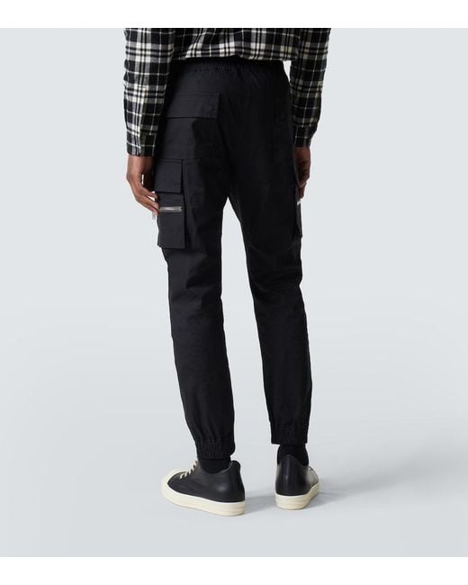 Rick Owens Black Mastodon Cotton-Blend Poplin Slim Pants for men