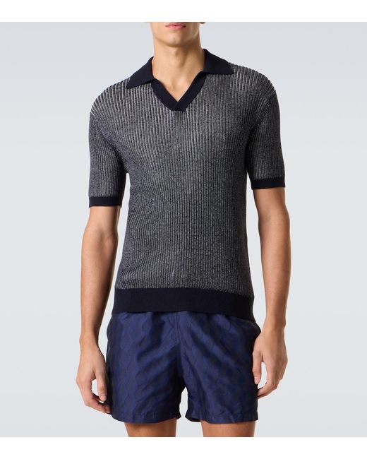 Frescobol Carioca Gray Rino Cotton And Cashmere Polo Shirt for men