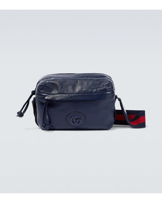 Gucci Blue Shoulder Bag With Tonal Double G for men