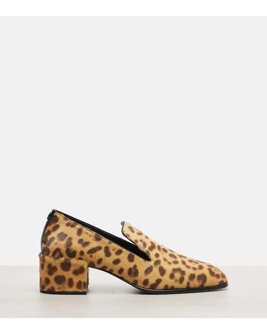 Jimmy Choo Natural Eliot Slipper 45 Leopard-Print Calf Hair Pumps