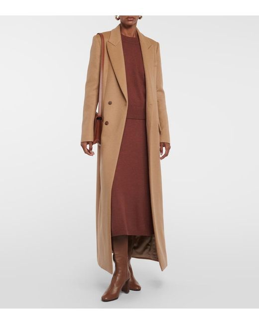 Joseph Brown Silk-Blend Midi Skirt