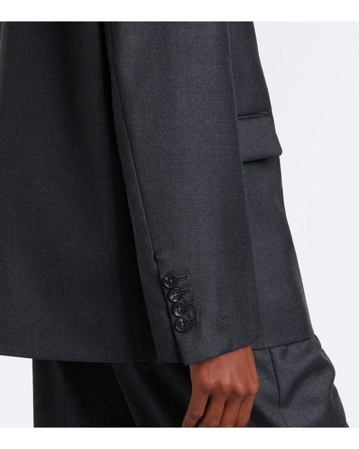 Loulou de Saison Black Donau Double-Breasted Virgin Wool Blazer