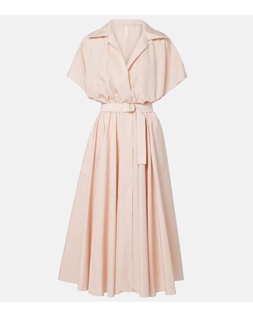 Norma Kamali Pink Flared Midi Dress