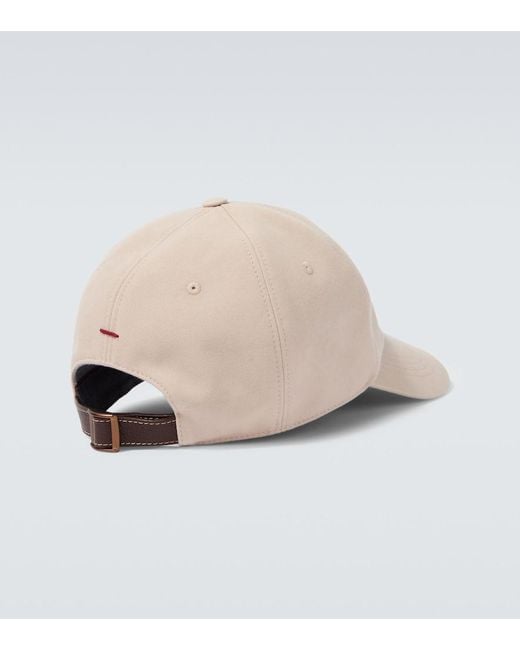 Brunello Cucinelli Natural Logo Cotton Canvas Baseball Cap for men