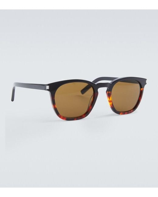 Saint Laurent Brown Round Acetate Sunglasses for men