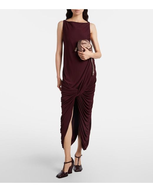 Loewe Brown Flamenco Mini Metallic Leather Clutch