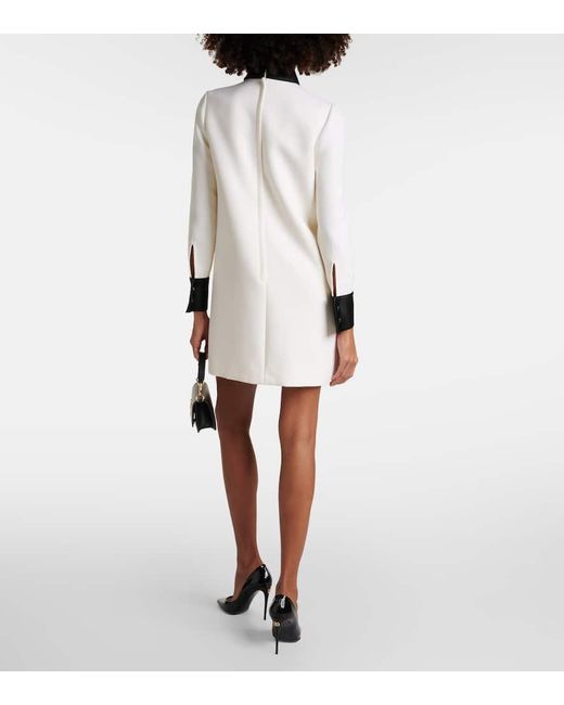 Miniabito in misto lana con raso di Dolce & Gabbana in White