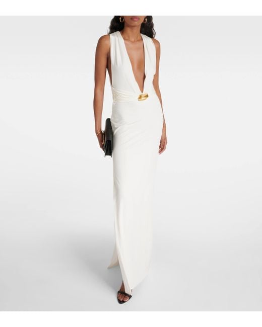 Tom Ford White Cutout Jersey Gown