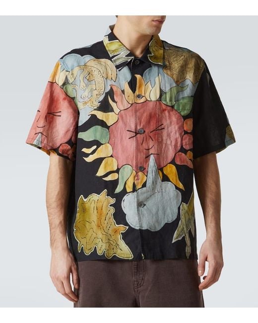 Camisa Box De Lino Y Algodon Estampada Our Legacy de hombre de color Multicolor