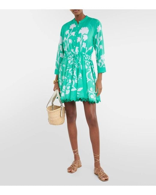 Juliet Dunn Blue Majorelle Cotton Shirt Dress