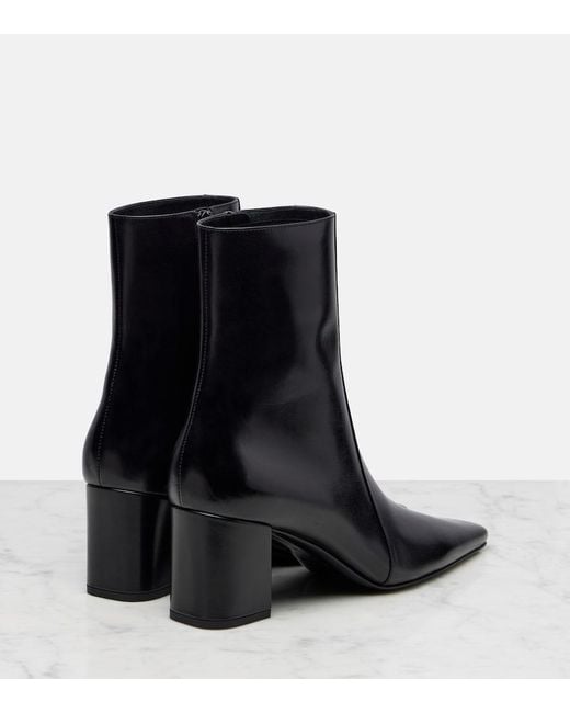 Saint Laurent Black Rainer Leather Ankle Boots