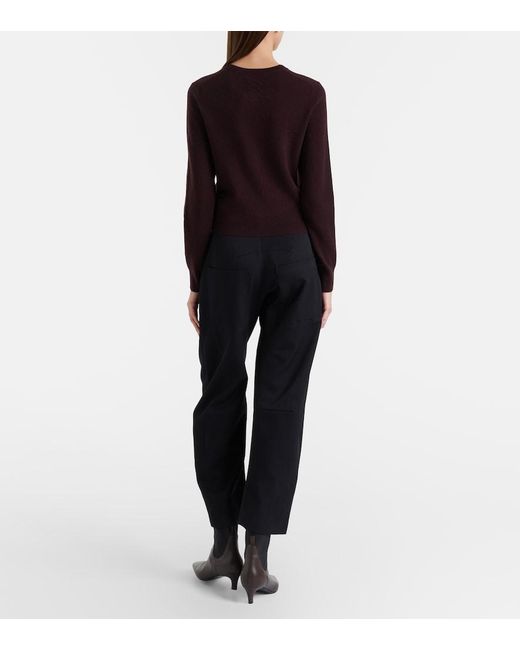 Nili Lotan Blue Shon Virgin Wool Barrel-Leg Pants