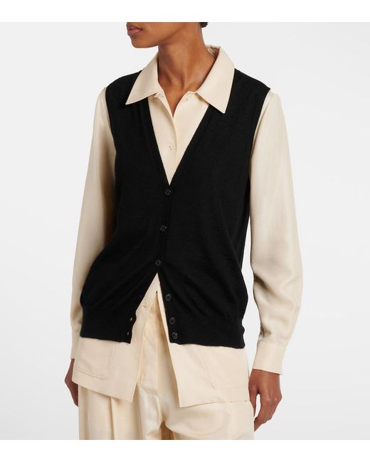 The Row Black Neel Cashmere Cardigan