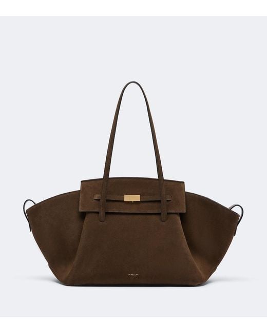 DeMellier London Brown Brooklyn Large Suede Shoulder Bag