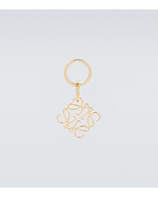 Loewe White Anagram Keychain for men