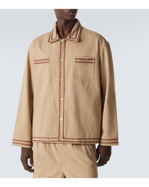 Bode Natural Cotton Twill Overshirt for men