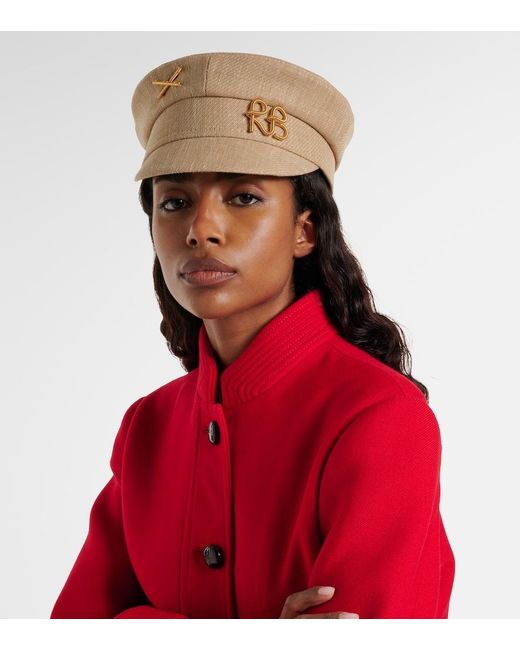 Ruslan Baginskiy Natural Monogram Newsboy Cap