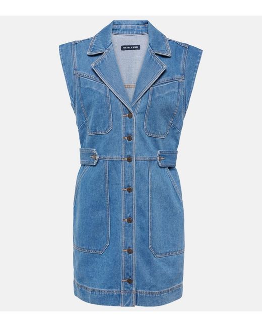 Veronica Beard Blue Jax Denim Shirtdress