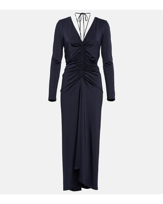 Veronica Beard Blue Gilbert Jersey Midi Dress