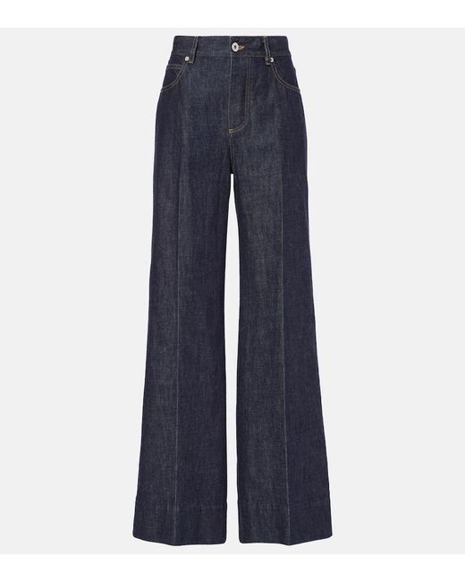 Bottega Veneta Blue High-Rise Wide-Leg Jeans
