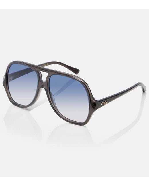 Chloé Blue Salome Aviator Sunglasses