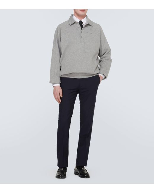 Givenchy Gray Collared Cotton Jersey Sweatshirt for men