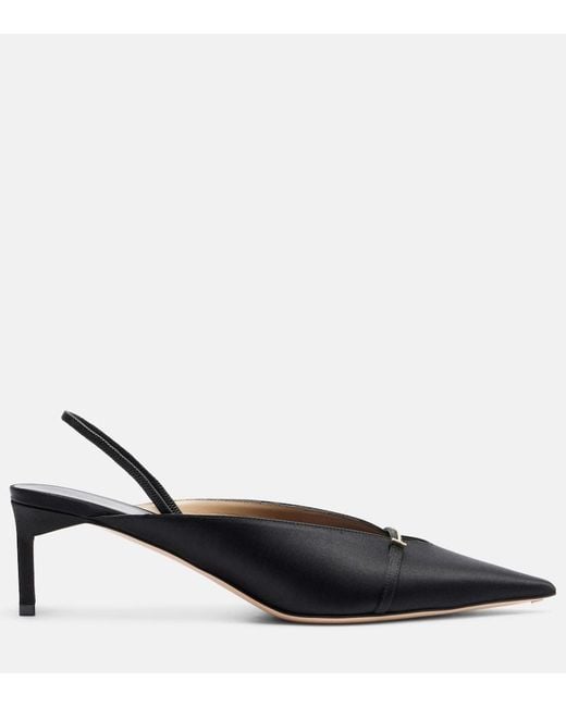 Tom Ford Black T Icon 55 Satin Slingback Pumps