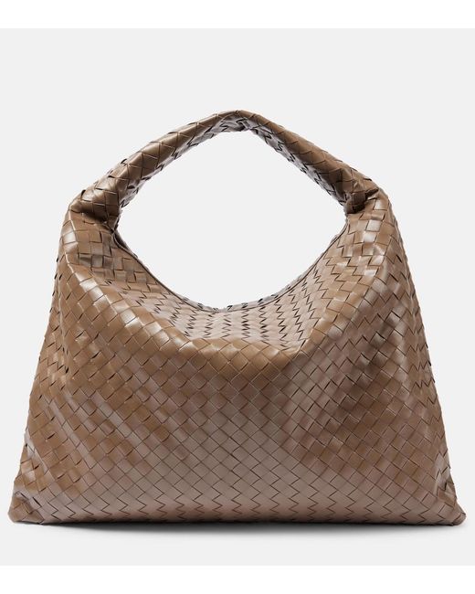Bottega Veneta Brown Hop Large Intrecciato Leather Shoulder Bag