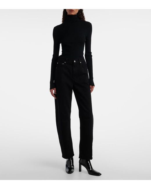 Citizens of Humanity Black Miro High-Rise Barrel-Leg Jeans