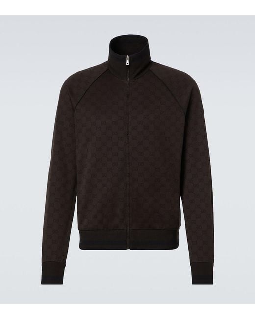 Gucci Black Gg Jacquard Track Jacket for men