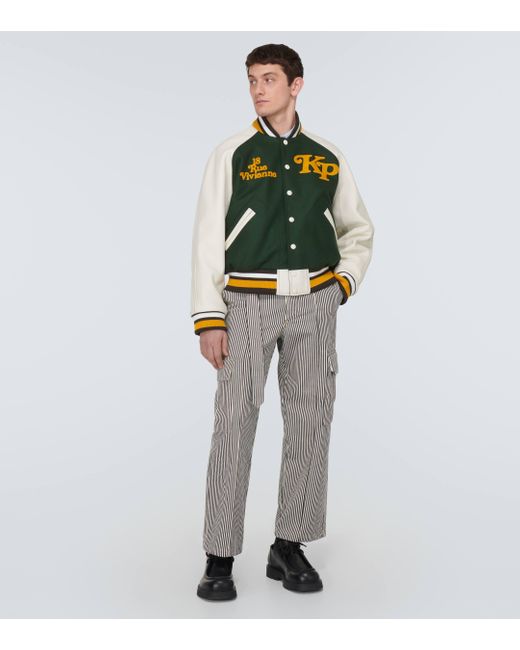 KENZO Green X Verdy Wool-blend Varsity Jacket for men