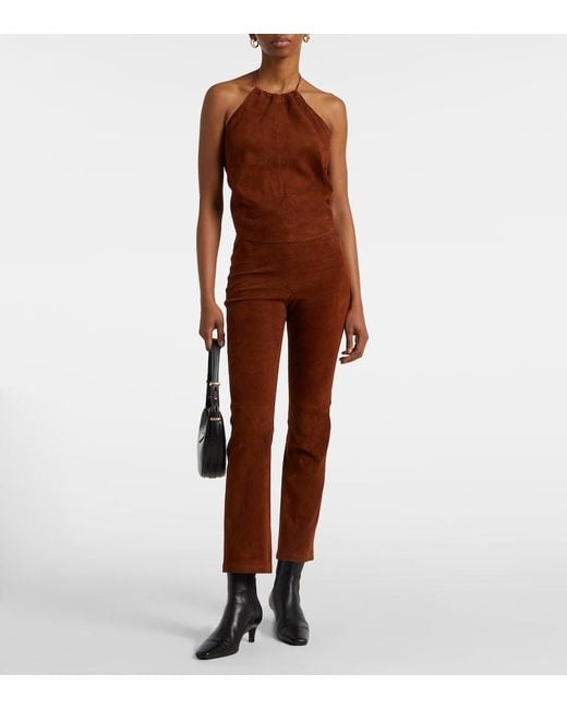 Stouls Brown Halterneck Suede Top