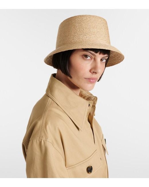 Saint Laurent Natural Maglina Straw Bucket Hat