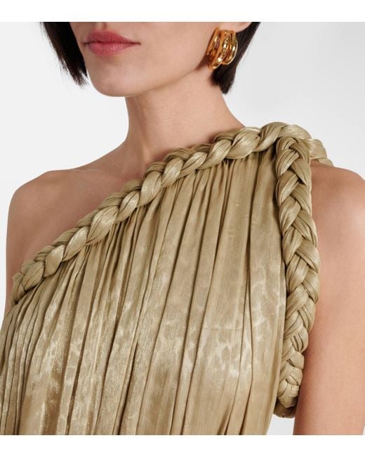 Robe longue Isilda asymetrique Costarellos en coloris Metallic