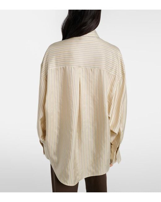 Totême  White Striped Silk Shirt