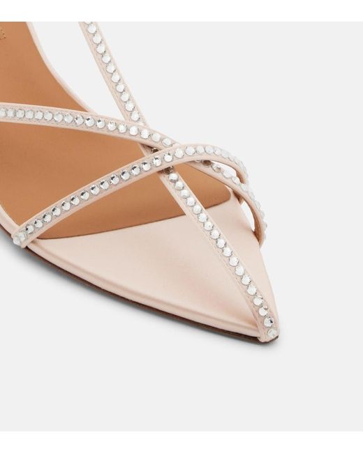 Jil Sander Natural Cage Crystal-Embellished Leather Sandals