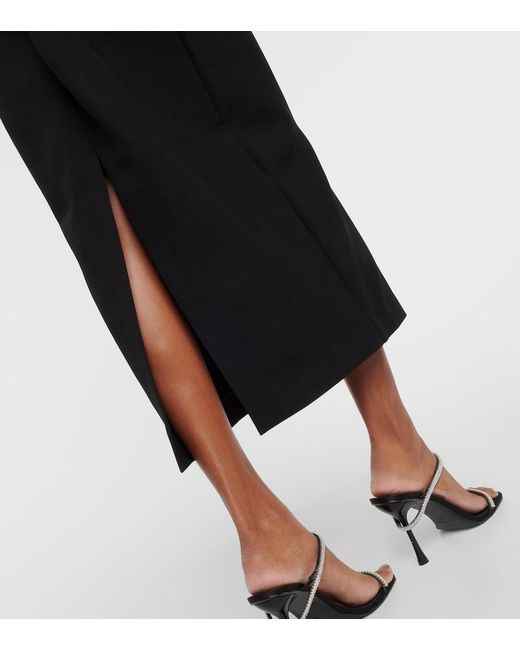 Roland Mouret Black Strapless Panelled Midi Dress