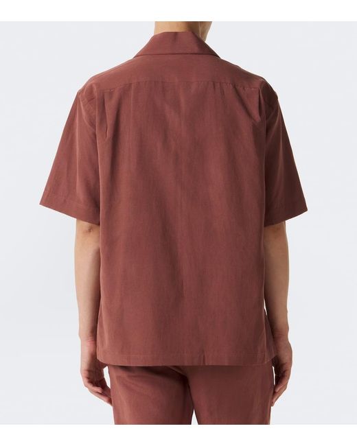 Eleventy Red Bowling Shirt for men