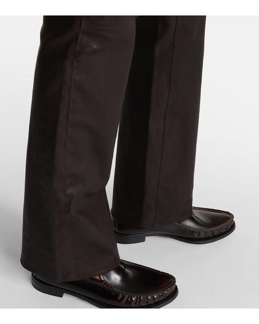 FRAME Black Reboot Crop Leather Bootcut Pants