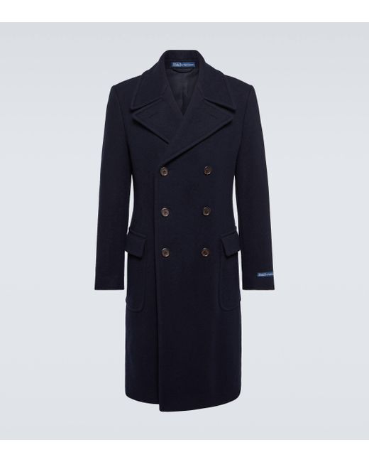 Manteau en laine melangee Polo Ralph Lauren pour homme en coloris Blue